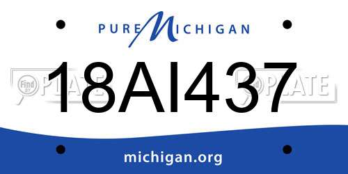 18AI437 Michigan License Plate