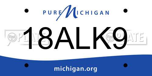 18ALK9 Michigan License Plate