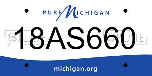 18AS660 Michigan License Plate