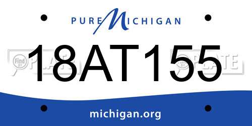 18AT155 Michigan License Plate