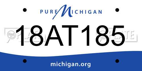 18AT185 Michigan License Plate