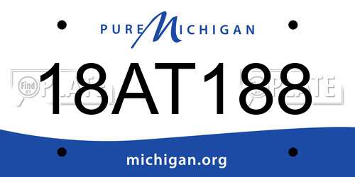 18AT188 Michigan License Plate