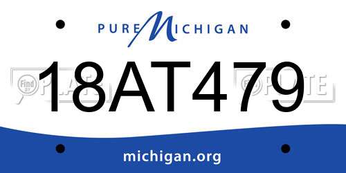 18AT479 Michigan License Plate