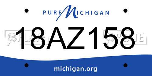 18AZ158 Michigan License Plate