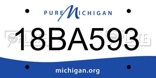 18BA593 Michigan License Plate