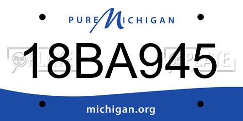 18BA945 Michigan License Plate