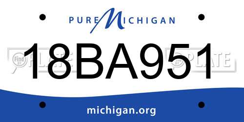 18BA951 Michigan License Plate