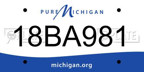 18BA981 Michigan License Plate