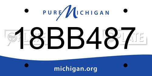 18BB487 Michigan License Plate