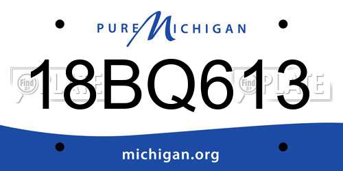 18BQ613 Michigan License Plate