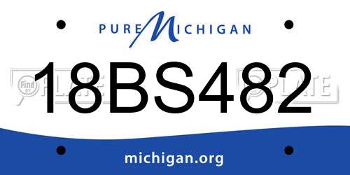 18BS482 Michigan License Plate