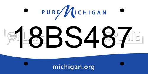18BS487 Michigan License Plate