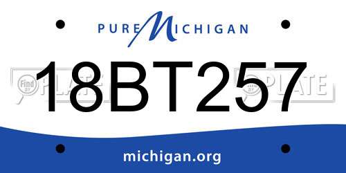 18BT257 Michigan License Plate