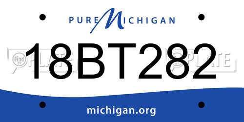18BT282 Michigan License Plate