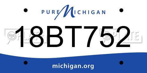 18BT752 Michigan License Plate