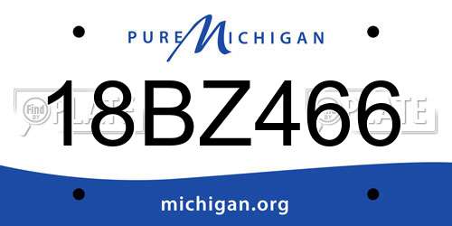18BZ466 Michigan License Plate