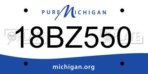 18BZ550 Michigan License Plate