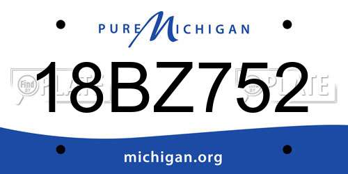 18BZ752 Michigan License Plate