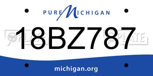 18BZ787 Michigan License Plate