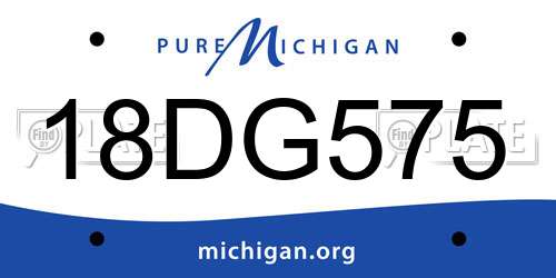 18DG575 Michigan License Plate