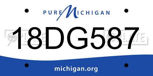 18DG587 Michigan License Plate