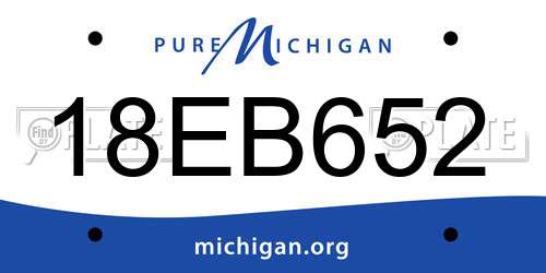 18EB652 Michigan License Plate