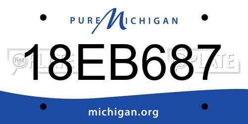 18EB687 Michigan License Plate