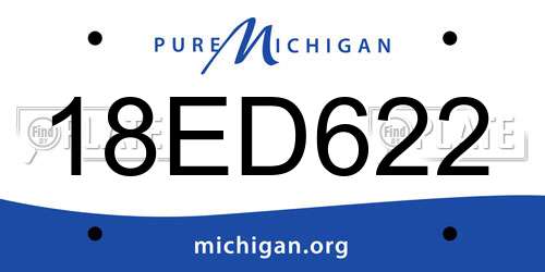 18ED622 Michigan License Plate