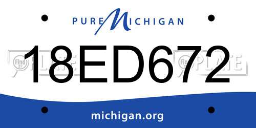 18ED672 Michigan License Plate