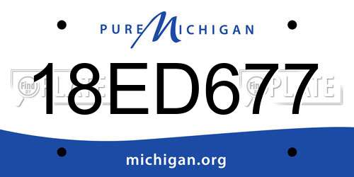 18ED677 Michigan License Plate