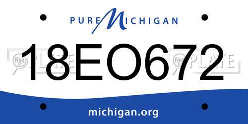 18EO672 Michigan License Plate