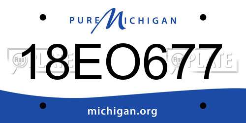 18EO677 Michigan License Plate