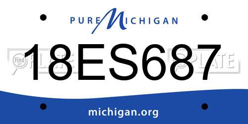 18ES687 Michigan License Plate