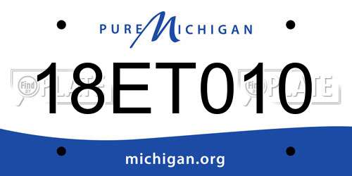 18ET010 Michigan License Plate