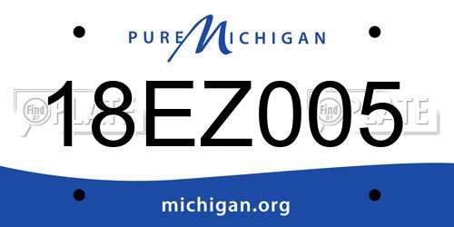 18EZ005 Michigan License Plate
