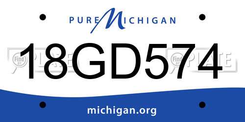 18GD574 Michigan License Plate