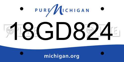 18GD824 Michigan License Plate