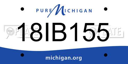 18IB155 Michigan License Plate