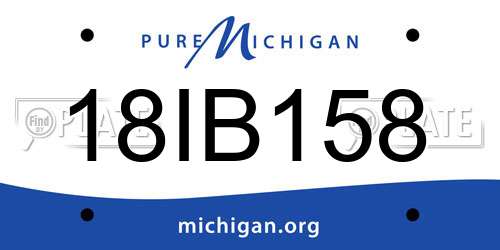 18IB158 Michigan License Plate