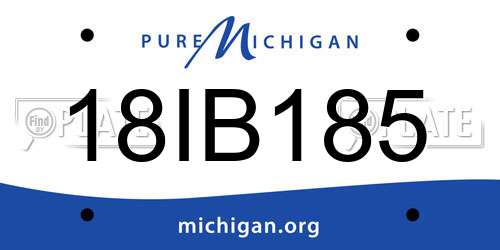 18IB185 Michigan License Plate