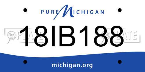 18IB188 Michigan License Plate