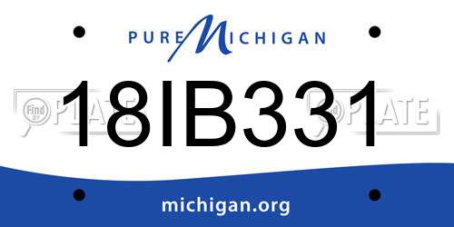 18IB331 Michigan License Plate