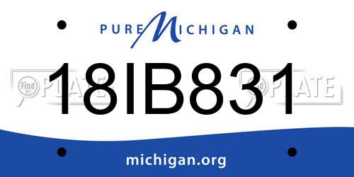 18IB831 Michigan License Plate
