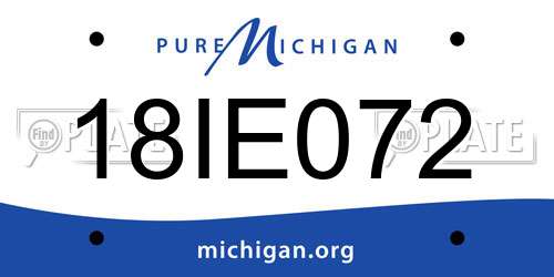 18IE072 Michigan License Plate