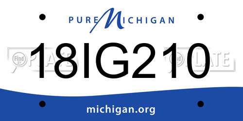 18IG210 Michigan License Plate