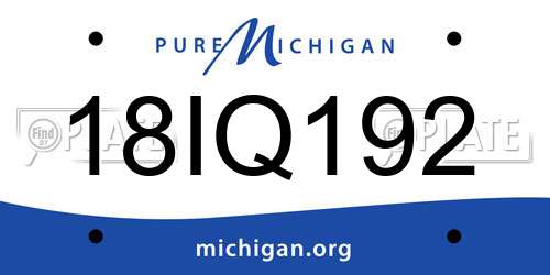 18IQ192 Michigan License Plate
