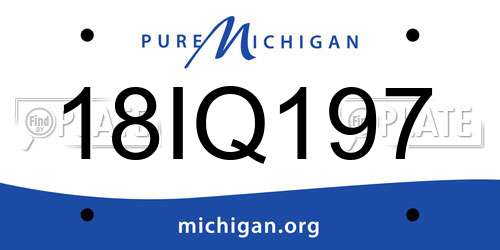 18IQ197 Michigan License Plate