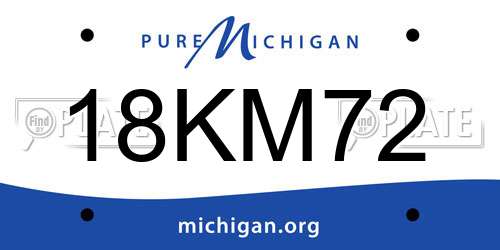 18KM72 Michigan License Plate