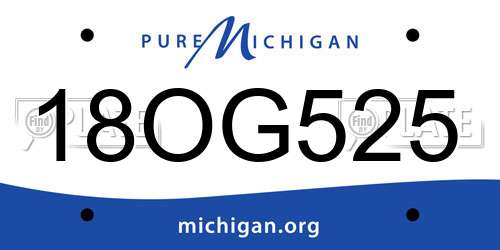 18OG525 Michigan License Plate