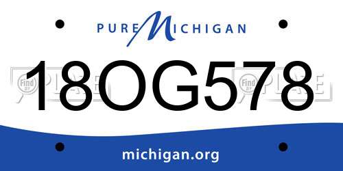 18OG578 Michigan License Plate